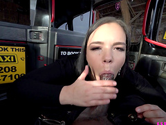 Big tits taxi driver Sofia Lee wants to be fucked by a black man