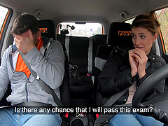 Tiny Tina gets a steamy car ride from her lucky dude