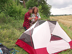 Sultry ebony Romy Indy takes on a big cock in the forest