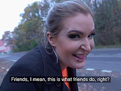 Outdoors POV video of amateur Alexxa Vice getting fucked for cash