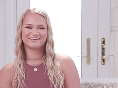 Backstage video with a horny blonde pornstar getting ready