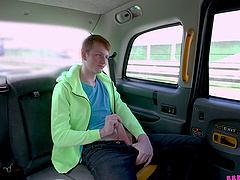 Passionate fucking in the taxi with naughty driver Lady Gang