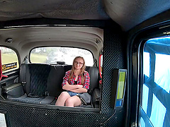Small boobs babe Lady Bug with glasses gets fucked hard in the taxi