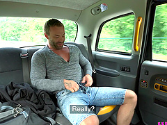 Amazing fucking in the taxi with naughty drive Billie Star