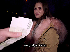 Clothed sex with a busty brunette and her lover