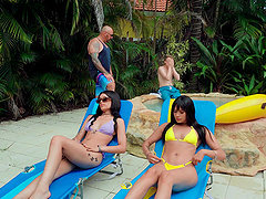 Younger man with a hard dick fucks wet pussy of cute Ari Alectra