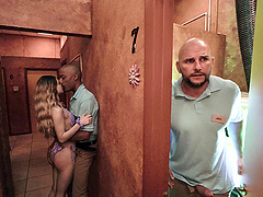 Skinny girl gets nailed by big cock and covered in cum