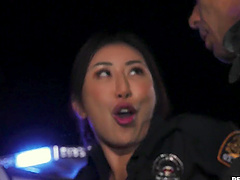 Bella Rolland takes a messy facial after sucking dick