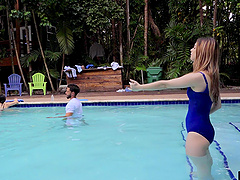 Outdoor couple shows off their backdoor fun