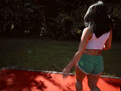 Bubble butt Anais Amore loves teasing and gets fucked in public