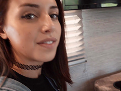 Brunette hottie takes her new stepson in the ass