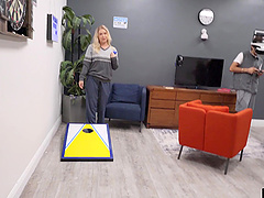 POV video of Krissy Knight giving a blowjob and getting fucked