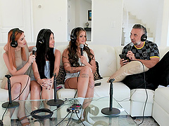 Hardcore orgy with one dude, hot Theodora Day and two more chicks