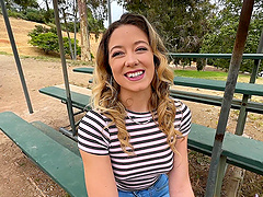 Horny stranger River Lynn takes money to suck a dick in POV video