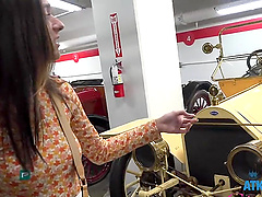 Long-haired brunette Aubry Babcock in a public pov fuck