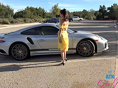 Tattooed hottie Angel Windell shows off her natural tits in pov