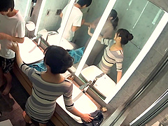 Big-titted beauty enjoys a threesome with two horny guys