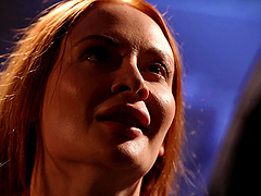 Redhead milf Eva Berger seduces her neighbor for a steamy threesome