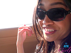 Homemade video in POV with Jade Kimiko being fingered by her BF