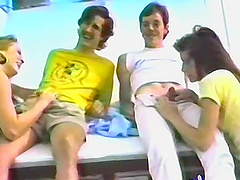 Homemade video of rough group dicking with naughty chicks