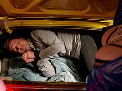 Glasses-clad blonde Skye Blue gets pounded by Van Wylde in ffm threesome