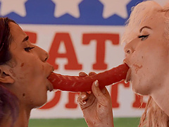 Roxie Sinner's big natural tits bounce in outdoor reality porn