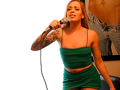 Tattooed vixen Rory strips down and shows off her body