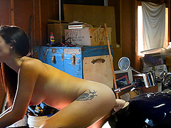 Ashley's natural tits bounce as she rides to ecstasy