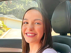 Busty Rissa May shows off her big natural tits in a pov sex scene