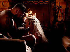 A cute couple, Lexi Lore and Quinton James, have their first sexual experience together