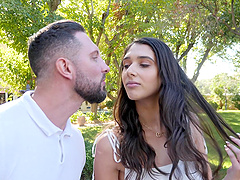 Aria Sloane and Quinton James have steamy sex in a car