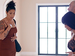 Asian beauty Ember Snow dominates in a hot cowgirl ride