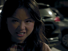 Long-haired beauty Lulu Chu gives a sloppy blowjob in a steamy couple sex tape