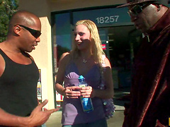 Slutty Blonde Gets Two Black Guys To Fuck Her! Selfish Nympho!