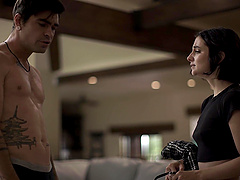 Stevie Moon and her boyfriend get kinky in the bedroom