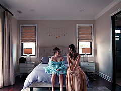 Leana Lovings and her girlfriend share a hot lesbian licking session