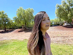 Teen girl takes a cumshot to the tits after riding cowgirl style