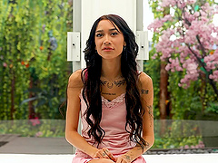 Big black cock meets tiny white pussy in steamy encounter