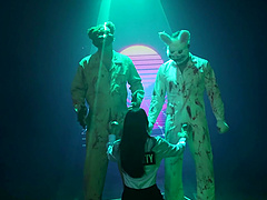 Black and ebony beauties in a hot interracial threesome