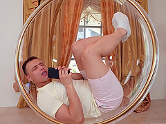 Tattooed stud Johnny Love pleasures natural tits Anna Claire Clouds