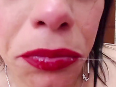 Mature latina dives into pleasure with toys on webcam