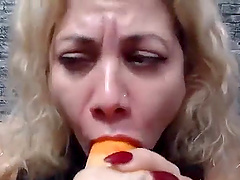 Tattooed babe explores her fetish for leather and toys on webcam