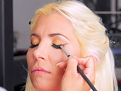 Behind the scenes with a stunning pornstar in sexy lingerie