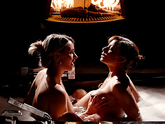 Barely legal Cassie Del Isla gets soapy handjob in the bathroom