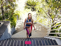 Natural tits bouncing during hot sex with Anna Claire Clouds and Dorian Del Isla