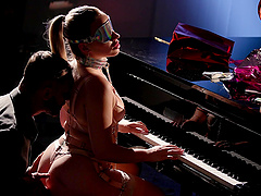 Natural tits bouncing during hot sex with Anna Claire Clouds and Dorian Del Isla