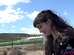 Petite brunette Zoey Jpeg takes a wild ride in pov