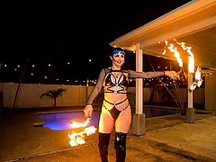 Jewelz Blu takes a massive cumshot on her nice ass