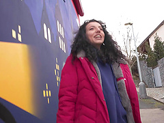 Petite babe gives a sloppy blowjob in pov