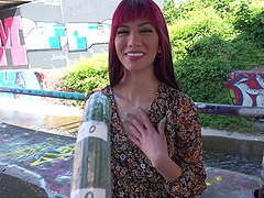 Redhead beauty Yenifer Chacon takes a doggystyle pounding